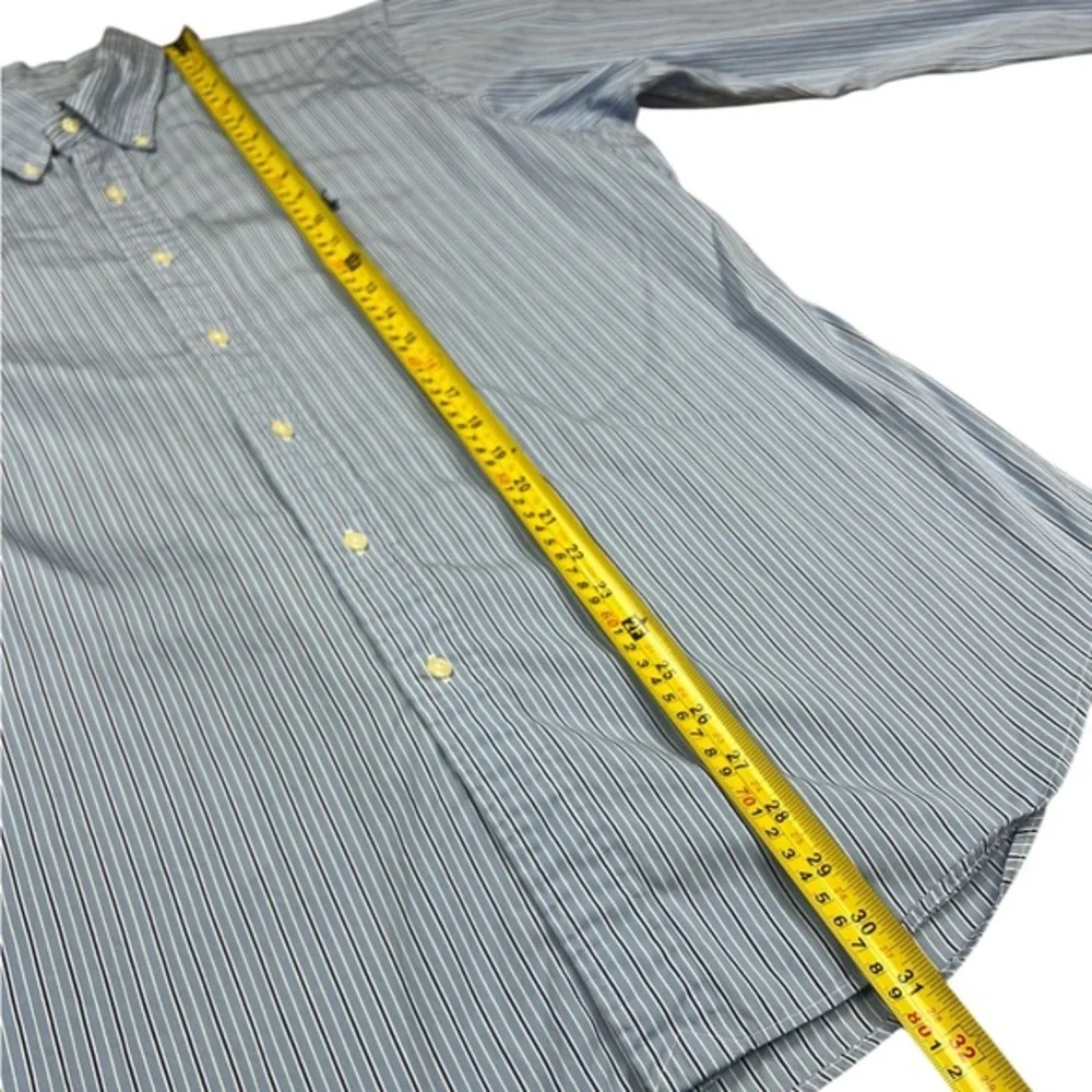 Ralph Lauren Button‎ Down Shirt Mens Large 16.5 Classic Fit Blue Stripes